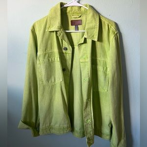 Men’s ASOS lime green Denim Trucker Jacket - Medium